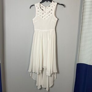 San Joy Hi Low Cutout Top Ivory Dress